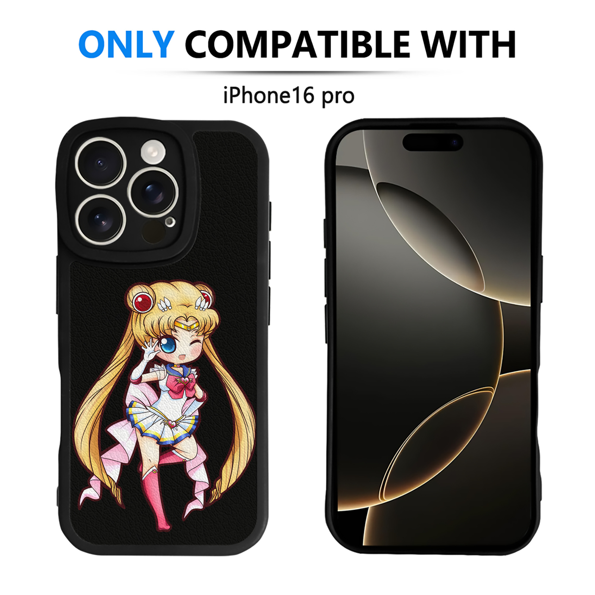 （画像用） 美少女戦士セーラームーン 月野 うさぎ つきの うさぎ Sailor Moon Tsukino Usagi 【iPhone 16シリーズ対応】シリコンスマホケース（レザー調） 材質：シリコン